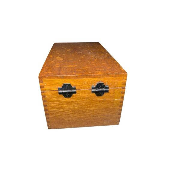 Globe Wernicke Oak Wood Dove Recipe File Holder Index Box 1940s No 7310-C READ - Picture 6 of 12